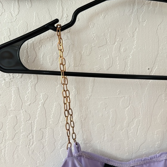 Just Polly Purple Gold Chain Crop Bustier Corset Top XS/S - Picture 5 of 7